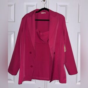 NWT - Altar’d State Hot Pink Blazer w/ Top. Size S